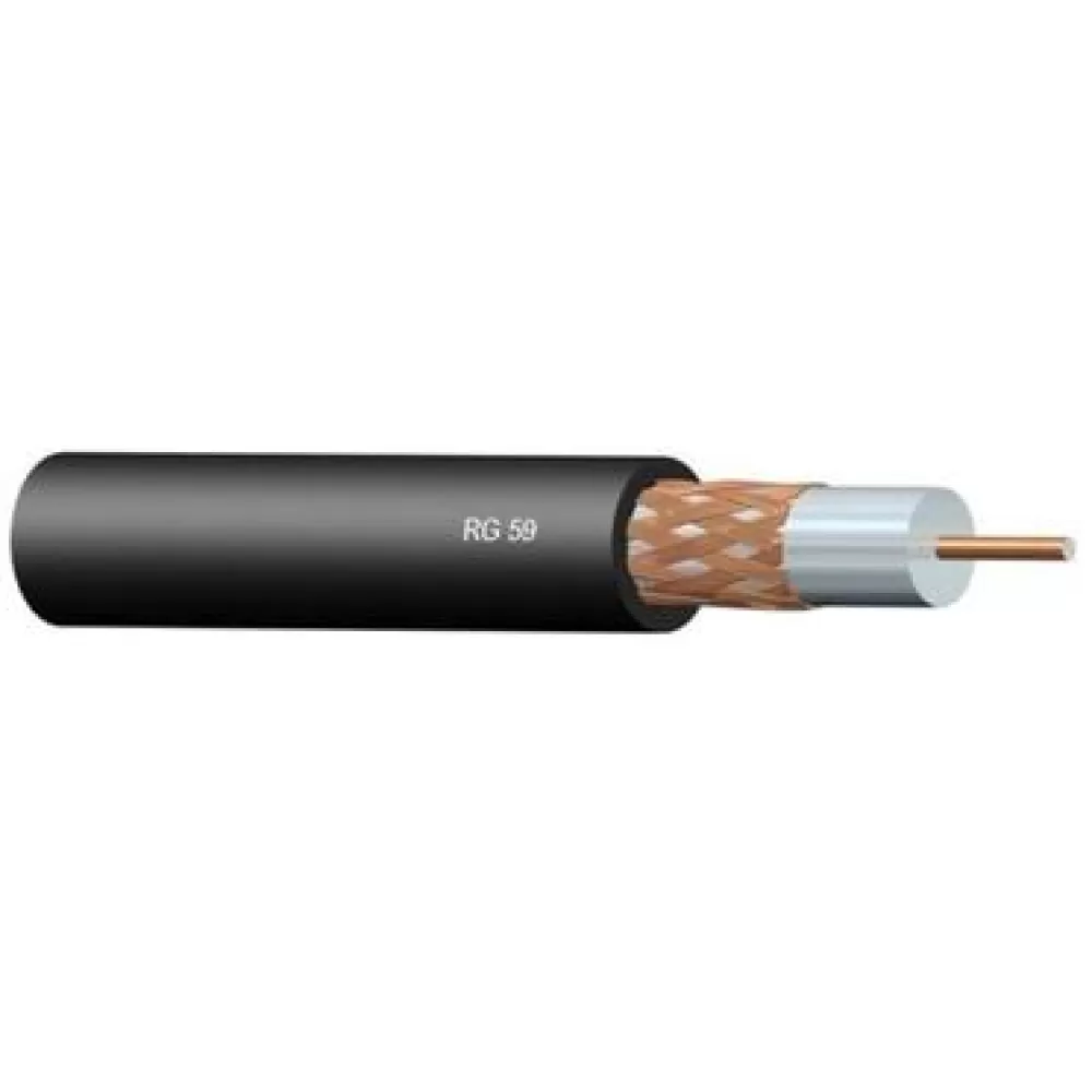 Кабел коаксиал RG59 B/U черен - 100 m