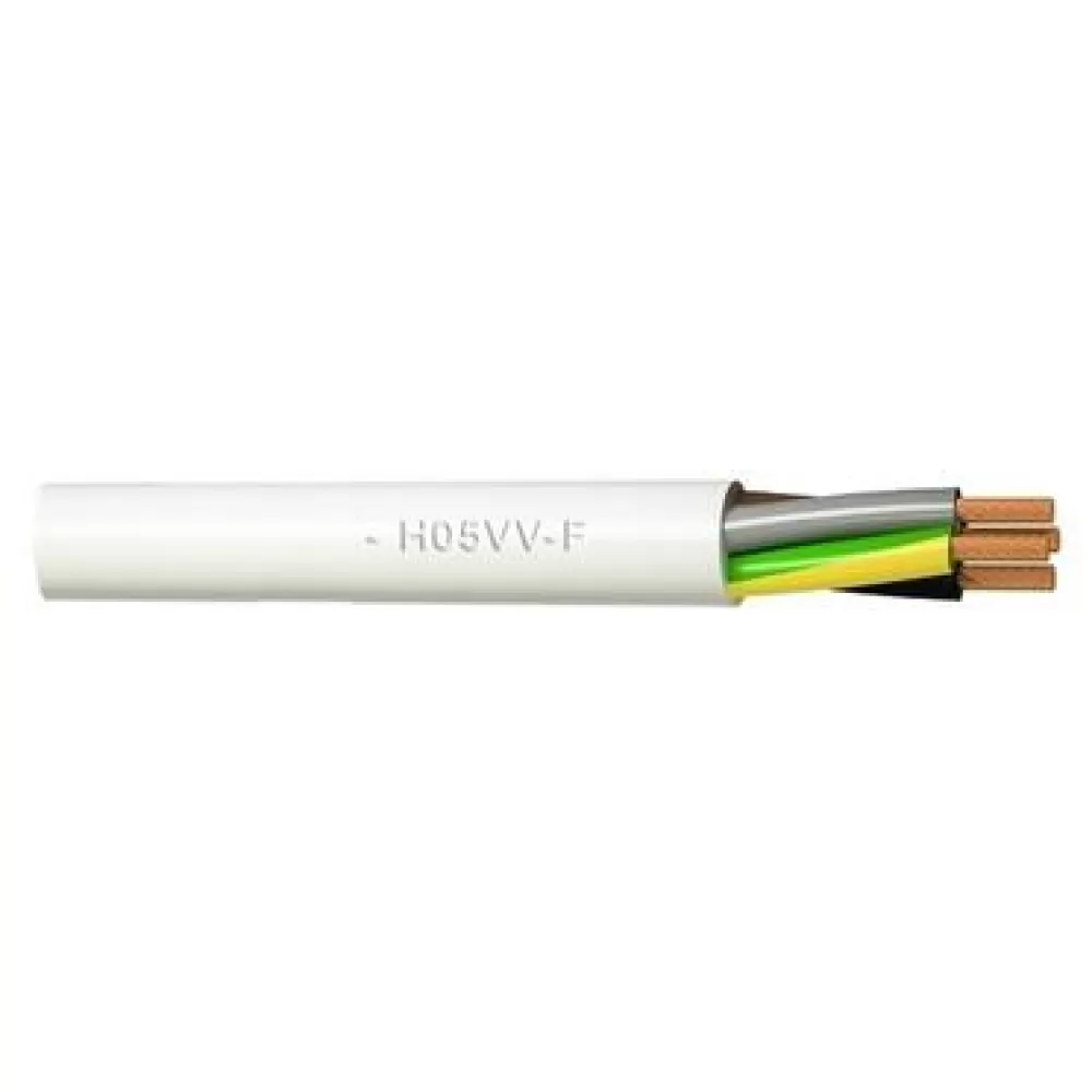 Кабел H05VV-F 3x1.00 бял - 100 m
